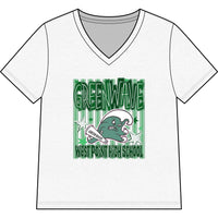 Green Wave Mascot Bella Canvas V-Neck Tee — West Point High School Shirt