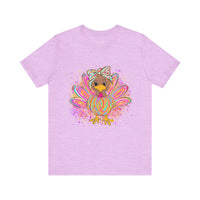 Neon Girly Thanksgiving Turkey Bella Canvas Unisex T-Shirt