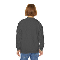 Bulldog with Pink Stars Gildan Youth Crewneck Sweatshirt