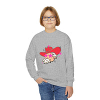 Youth Gildan Crewneck Sweatshirt with Preppy Mascot, Colonel Reb, Ole Miss Rebel Football outfit, College Football, SEC