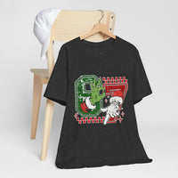Christmas Retro Checkered Santa and Grinch Tee Six Seven Bella Canvas 3001 Unisex T-shirt Holiday Festive Outfit