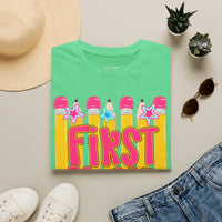 First Grade Women's T‑Shirt — Cute Back to School Pencil Design