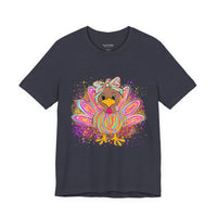 Neon Girly Thanksgiving Turkey Bella Canvas Unisex T-Shirt