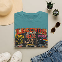 'Legends Never Die' Rock Bands Gildan Soft-style T-Shirt — Nirvana AC/DC Pink Floyd Queen Led Zeppelin Collage