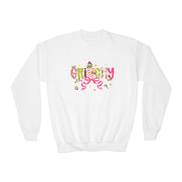 'Grinchy' Colorful Christmas Youth Gildan Crewneck Sweatshirt
