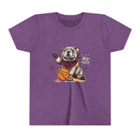 Bella Canvas Bulldogs Basketball Youth Tee, Perfect for Sports Lovers, Kids T-Shirt, MSU Bulldogs, Starkville MS