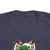 'Green Wave' Glitter Football Bow Toddler Rabbit Skins T-shirt