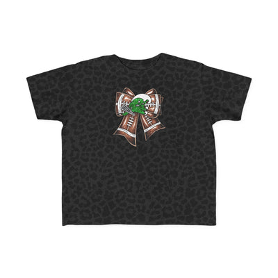 'Green Wave' Glitter Football Bow Toddler Rabbit Skins T-shirt