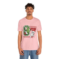 Christmas Retro Checkered Santa and Grinch Tee Six Seven Bella Canvas 3001 Unisex T-shirt Holiday Festive Outfit