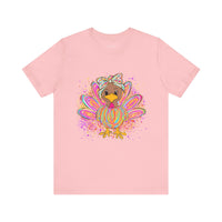 Neon Girly Thanksgiving Turkey Bella Canvas Unisex T-Shirt