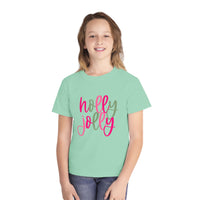 'Holly Jolly' Comfort Colors Youth T-shirt for Christmas