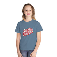 'Oak Hill Raiders' Retro Script Comfort Colors Kids T‑Shirt