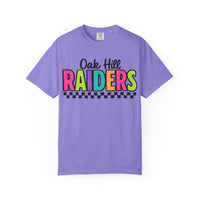'Oak Hill Raiders' Neon Retro Comfort Colors T-Shirt