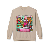 RedvFestive Christmas Town with Customized Zip Code Gildan Soft-style Crewneck Sweatshirt