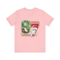 Christmas Retro Checkered Santa and Grinch Tee Six Seven Bella Canvas 3001 Unisex T-shirt Holiday Festive Outfit