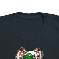'Green Wave' Glitter Football Bow Toddler Rabbit Skins T-shirt
