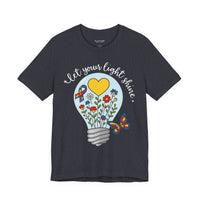 'Let Your Light Shine' Autism Awareness Bella Canvas Unisex Short-sleeve T-shirt