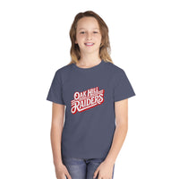 'Oak Hill Raiders' Retro Script Comfort Colors Kids T‑Shirt