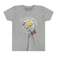 Inspirational Bella Canvas Youth Tee: Let Your Light Shine, Kids T-Shirt, Motivational Gift, Summer Wear, Autism Awareness