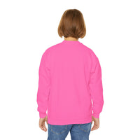 Bulldog with Pink Stars Gildan Youth Crewneck Sweatshirt