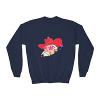 Youth Gildan Crewneck Sweatshirt with Preppy Mascot, Colonel Reb, Ole Miss Rebel Football outfit, College Football, SEC