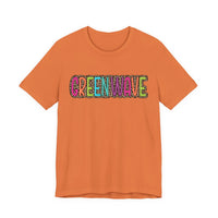 Colorful Green Wave Unisex Tee, Soft Bella Canvas Tshirt for High School Students, Cool Graphic Tee, Trendy Teen Shirt, Vibrant Green Wave