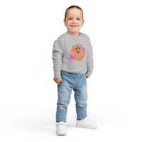 Neon Turkey Thanksgiving Rabbit Skins Toddler Crewneck Sweatshirt