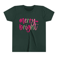 'Merry & Bright' Christmas Bella Canvas Youth T-shirt