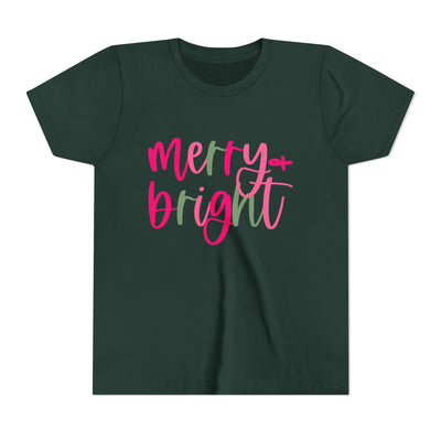 'Merry & Bright' Christmas Bella Canvas Youth T-shirt