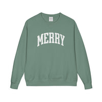 'Merry' Hanes Crewneck Sweatshirt for Christmas
