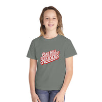 'Oak Hill Raiders' Retro Script Comfort Colors Kids T‑Shirt