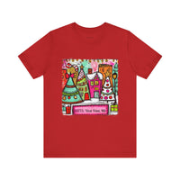 Festive Christmas City with Customized Zip Code Unisex Bella Canvas T-shirt
