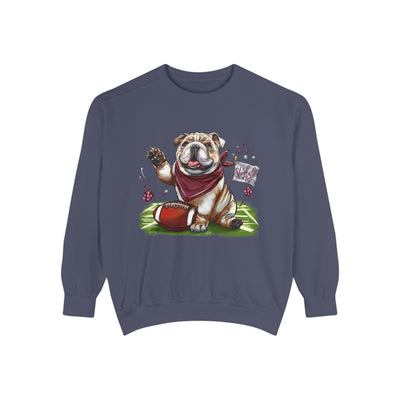 Vintage Bulldog Football Starkville MS Women's Comfort Colors Sweatshirt - Unisex Garment-Dyed Jumper, Bulldog Sweatshirt, Game Day