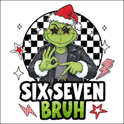 Acrylic Ornament, Grinch Six Seven Bruh Retro Vintage Christmas Tree Gift for Kids, Custom Cut Clear Decoration, Holiday Decor, Xmas