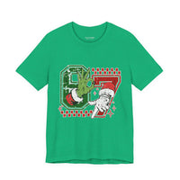 Christmas Retro Checkered Santa and Grinch Tee Six Seven Bella Canvas 3001 Unisex T-shirt Holiday Festive Outfit