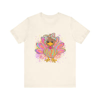 Neon Girly Thanksgiving Turkey Bella Canvas Unisex T-Shirt