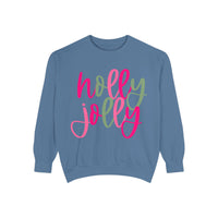 Neon Pink & Green 'Holly Jolly' Comfort Colors Sweatshirt