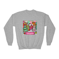 Festive Christmas Cityscape with Customized Zip Code Youth Gildan Crewneck Sweatshirt