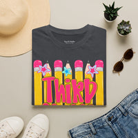 Third Grade Pencil Graphic T-shirt — Cute Back-to-School Tee for Teachers