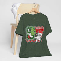 Christmas Retro Checkered Santa and Grinch Tee Six Seven Bella Canvas 3001 Unisex T-shirt Holiday Festive Outfit