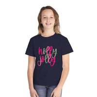 'Holly Jolly' Comfort Colors Youth T-shirt for Christmas