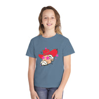 Youth Comfort Colors Midweight T-shirt, Preppy Mascot Ole Miss Rebels, Colonel Reb girls tee, College Football outfit, SEC