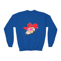 Youth Gildan Crewneck Sweatshirt with Preppy Mascot, Colonel Reb, Ole Miss Rebel Football outfit, College Football, SEC