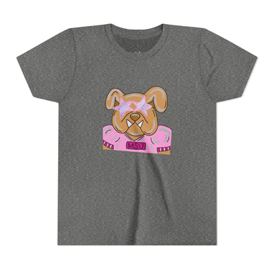 Bulldogs with Pink Stars Bella Canvas Youth T-shirt