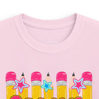 Second Grade Kids T‑Shirt — Colorful Pencil Back‑to‑School Tee