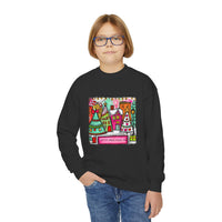 Red Festive Christmas Town with Customized Zip Code Gildan Youth Crewneck Sweatshirt