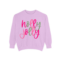 Neon Pink & Green 'Holly Jolly' Comfort Colors Sweatshirt