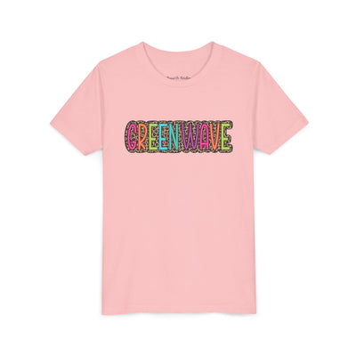 Colorful Leopard 'Green Wave' Bella Canvas Youth T-shirt