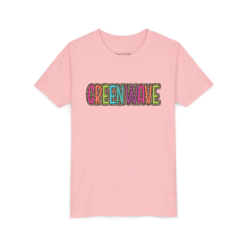Colorful Leopard 'Green Wave' Bella Canvas Youth T-shirt