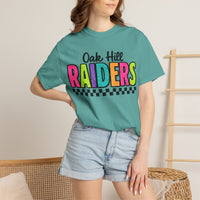 'Oak Hill Raiders' Neon Retro Comfort Colors T-Shirt
